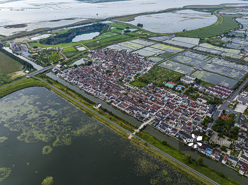 航拍江苏省常州市金坛区长荡湖风光图片素材