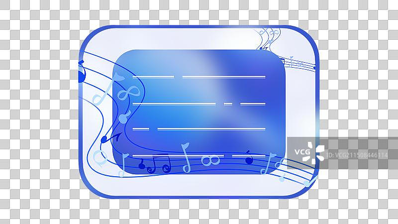 深蓝色音乐贺卡，唯美清新装饰便签弹窗边框系列元素图片素材