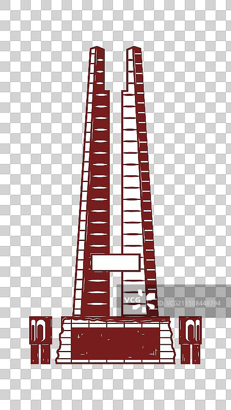 唐山抗震纪念碑剪纸图片素材