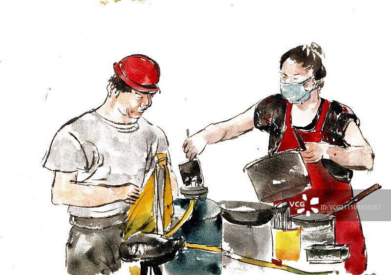 卖小吃的小摊图片素材