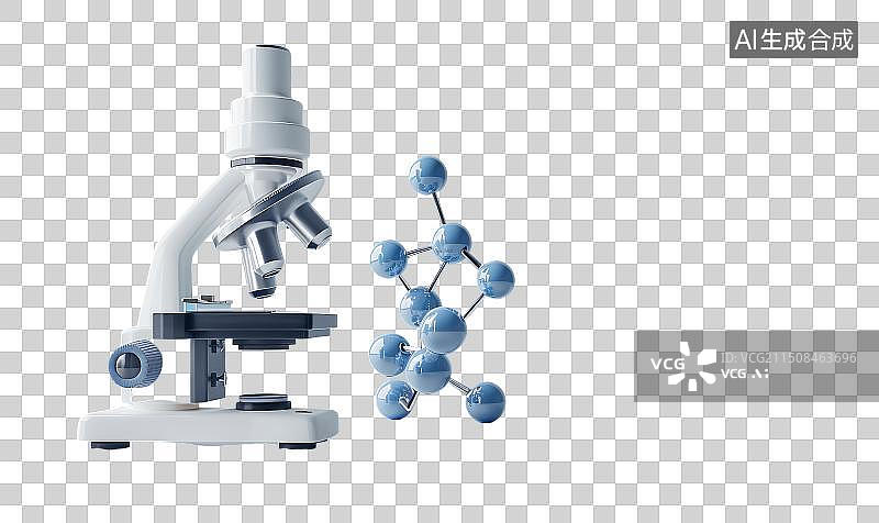 【AI数字艺术】分子结构和显微镜免抠元素图片素材