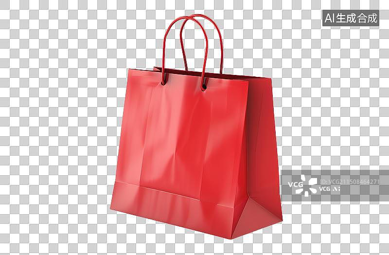 【AI数字艺术】红色的购物礼品袋免抠元素图片素材