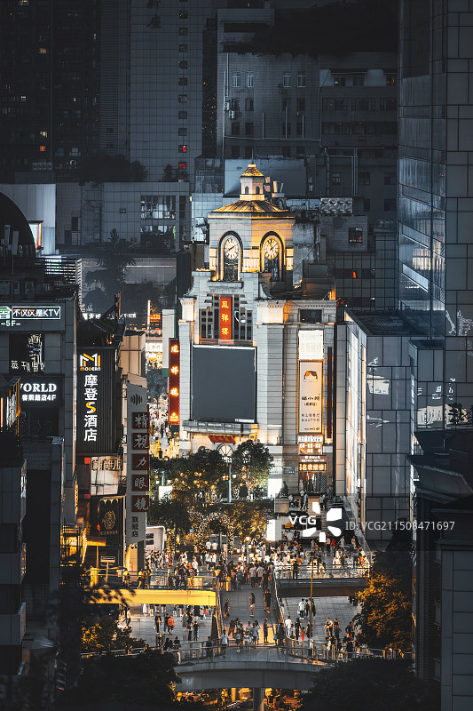 成都春熙路夜景图片素材