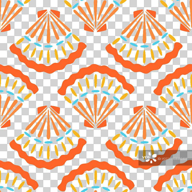 可爱的贝壳无缝图案图片素材