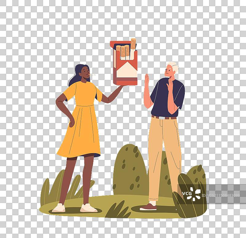 女性角色宣传禁烟概念图片素材