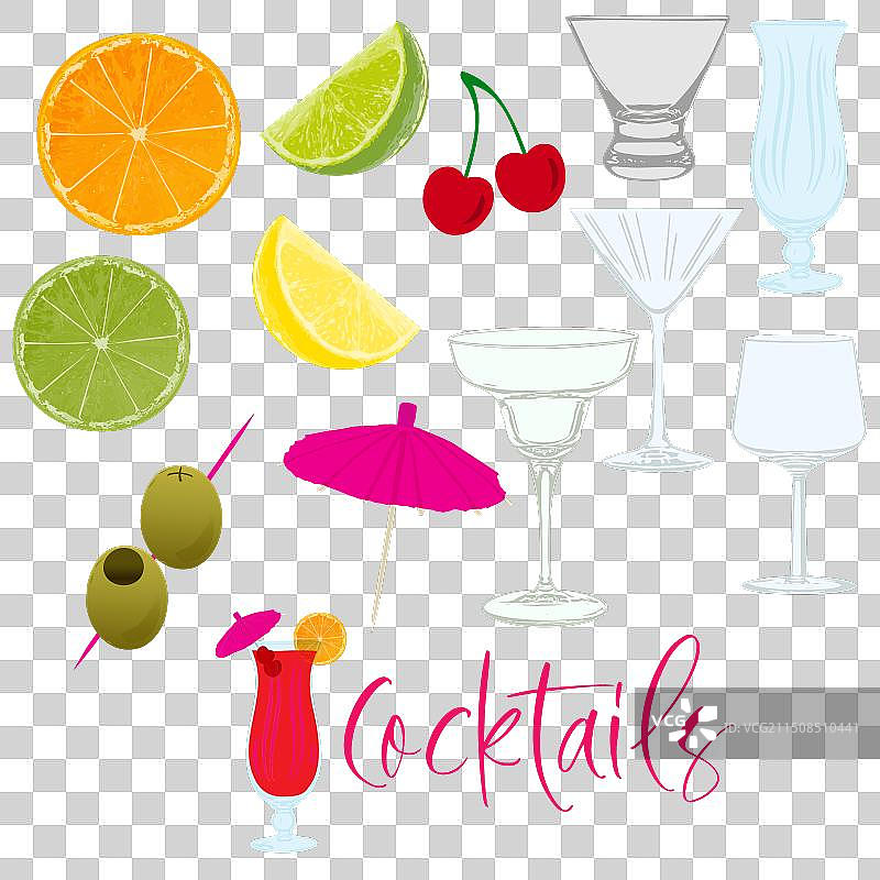 鸡尾酒元素图片素材