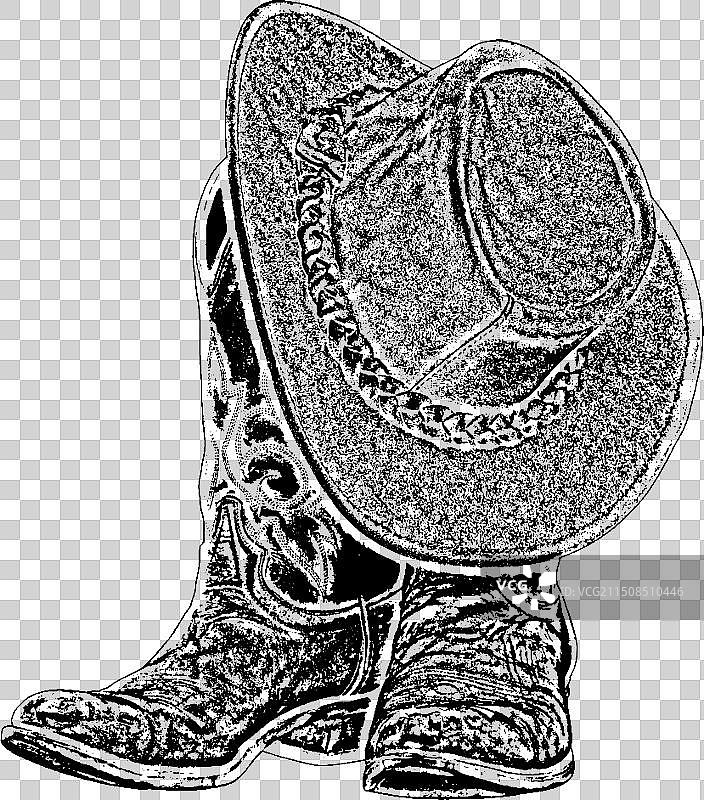 牛仔靴和帽子图片素材