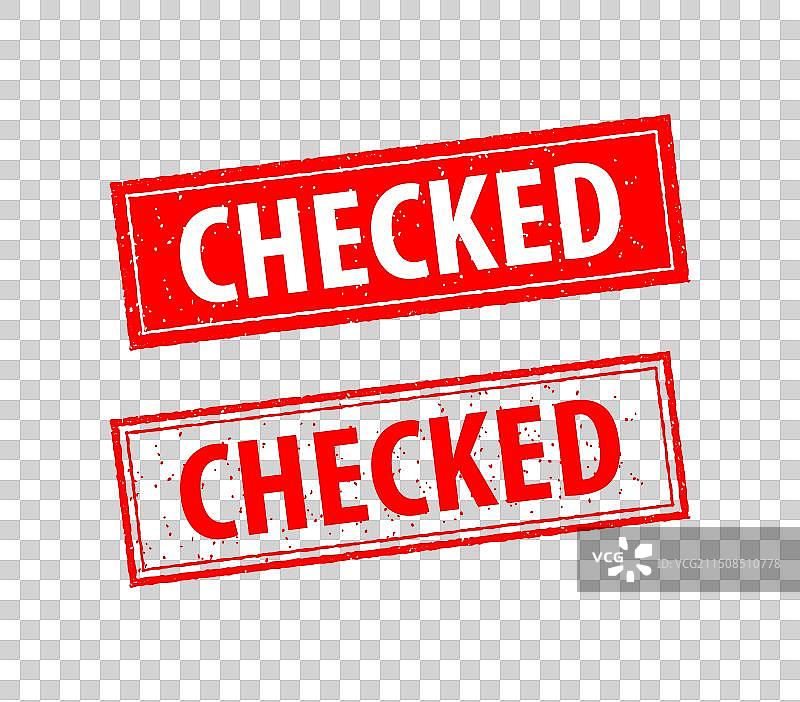 红色和白色印章上的已选中标记图片素材