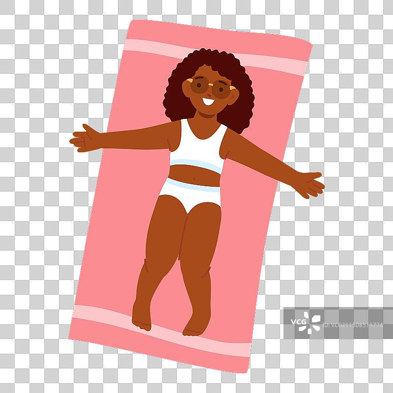 身穿白色和蓝色比基尼的快乐年轻女孩图片素材