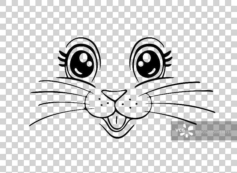 动物面部绘画可爱猫脸图片素材