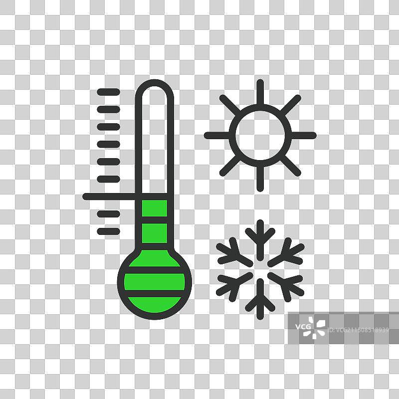 绿色线性温度计图片素材