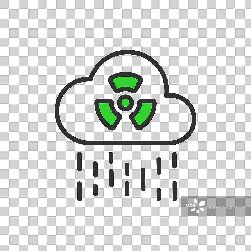 放射性沉降物酸雨线性设计图片素材