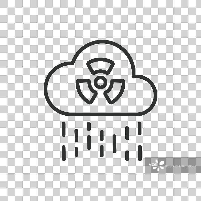 放射性沉降物酸雨线性设计图片素材