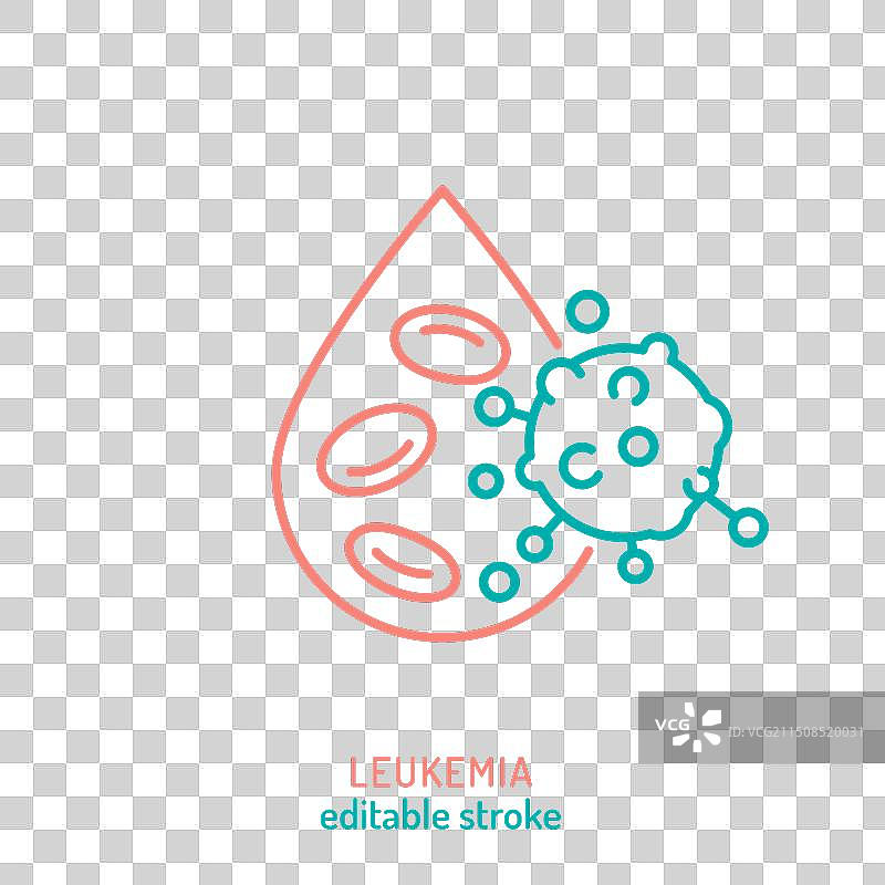 白血病轮廓图标，血癌线性标志图片素材