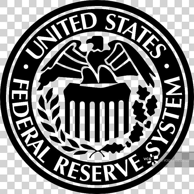 美国联邦储备黑色印章图片素材