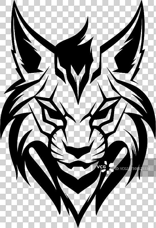 猞猁极简扁平标志图片素材