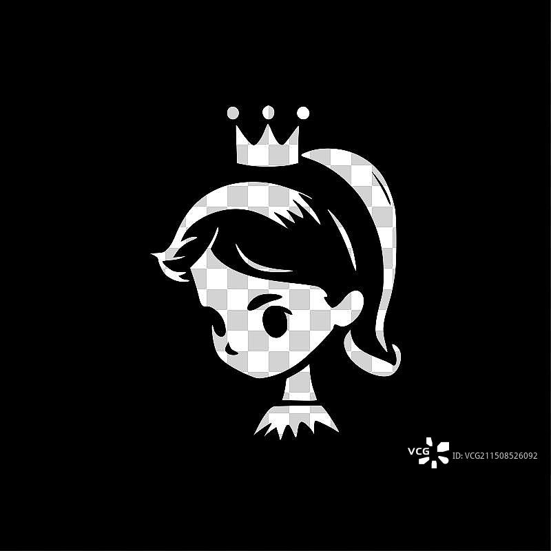 公主黑白插画图片素材