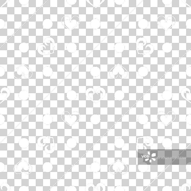 黑色背景上的白色心形斜纹无缝图案图片素材