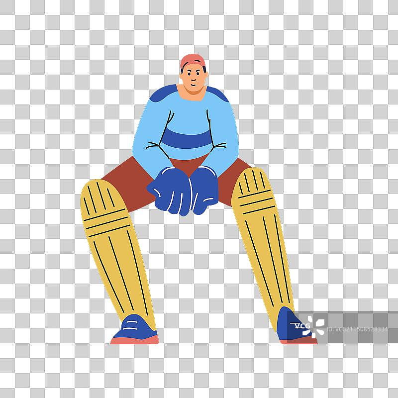 板球捕手人物准备就绪图片素材