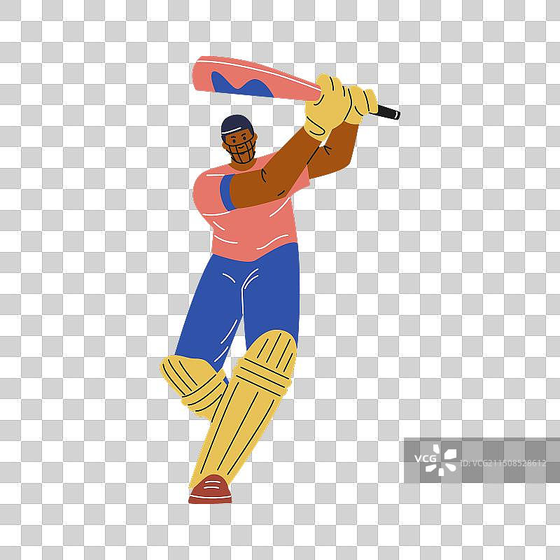 运动中的板球击球手图片素材