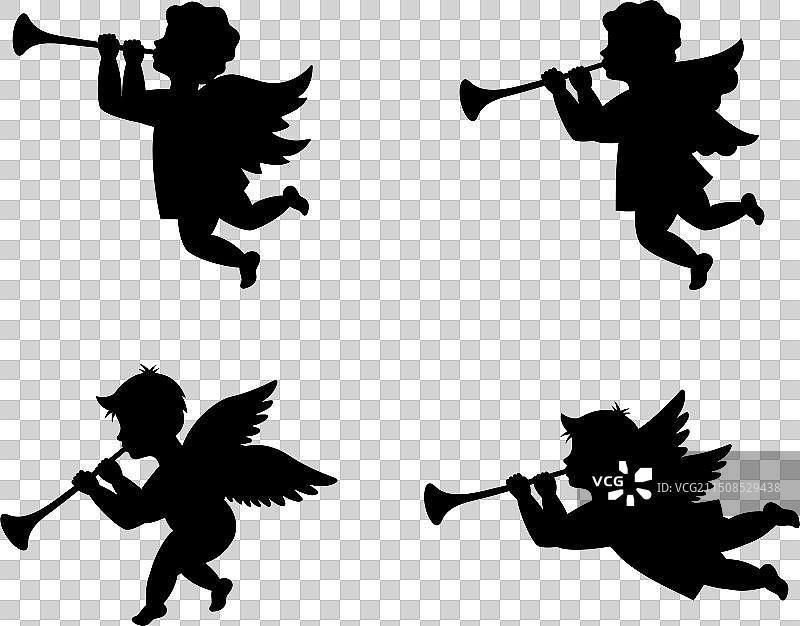 吹奏管乐器的天使报喜图片素材