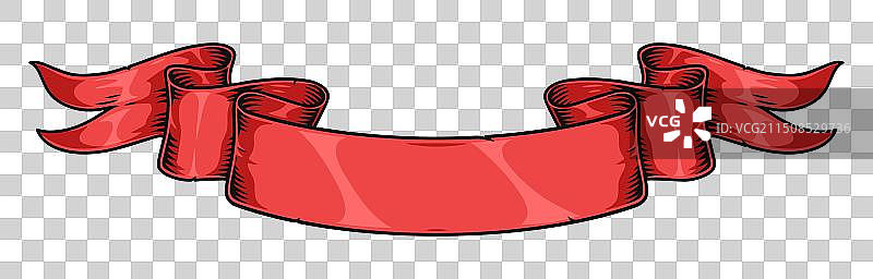 红色复古缎带徽章图片素材