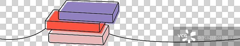 清洗海绵抹布单线彩色图片素材