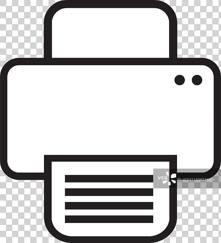 打印机图标，传真符号轮廓图片素材