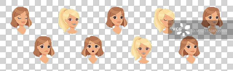 面部表情丰富的漂亮女人角色图片素材