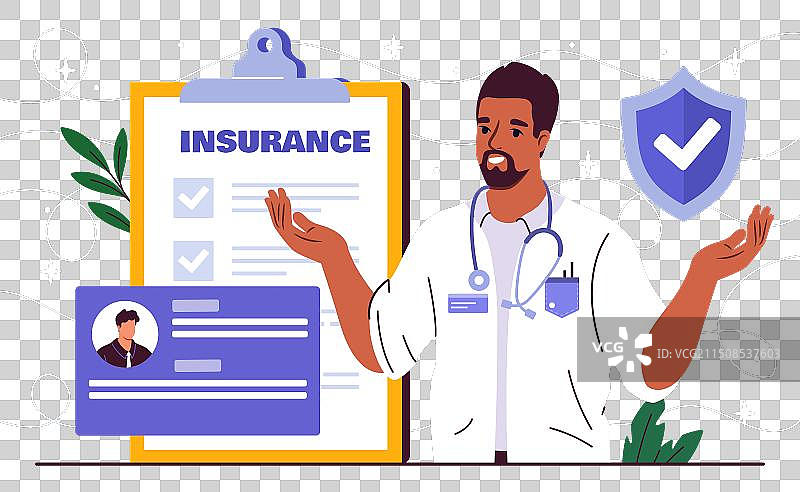 以健康保险为背景的医生图片素材