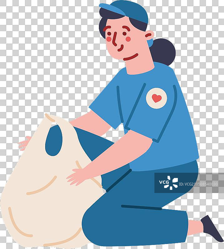 手拿捐赠物品的女志愿者图片素材