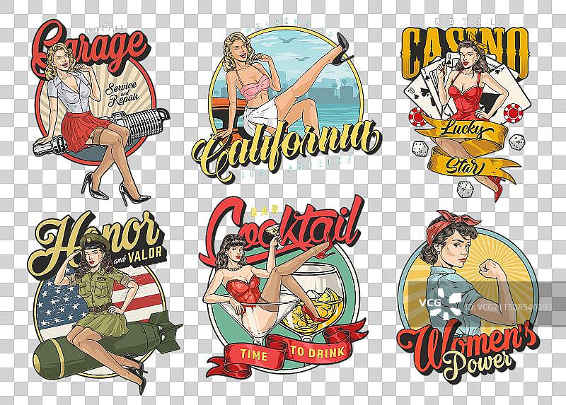 复古宣传单套装图片素材