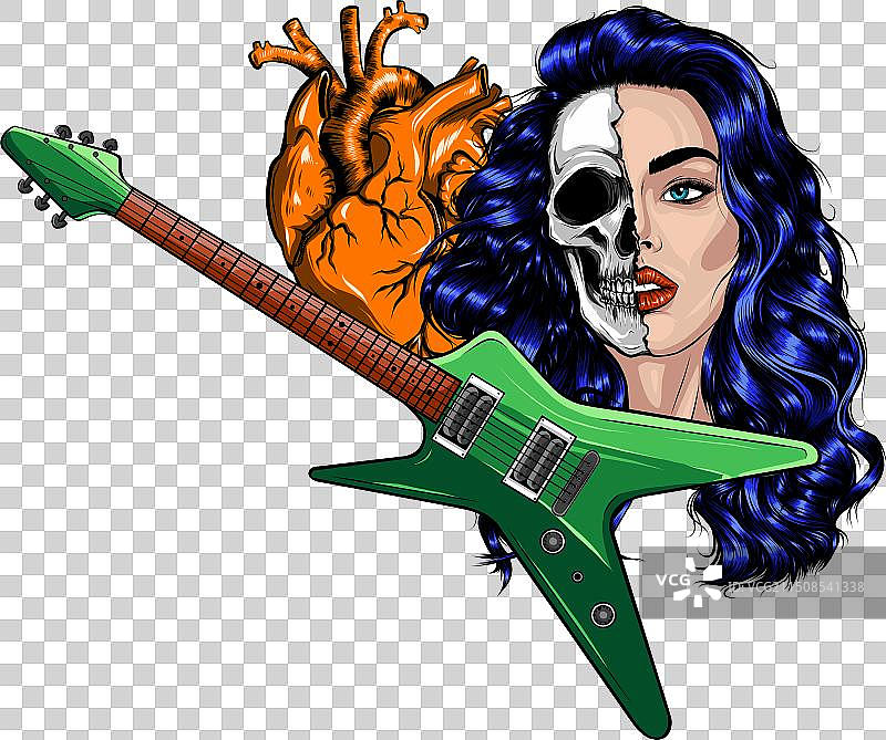 彩色电吉他图片素材