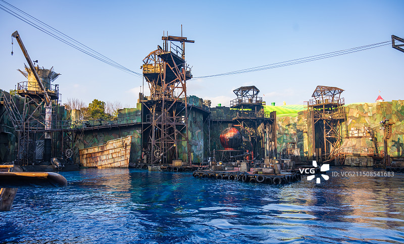 日本大阪环球影城（USJ）未来水世界waterworld图片素材