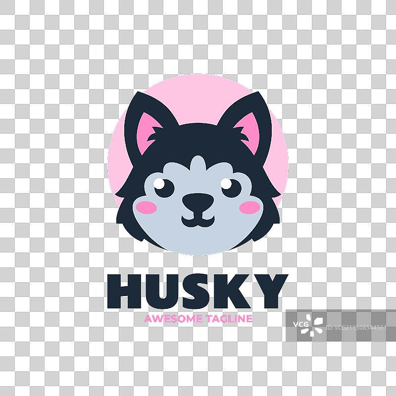 哈士奇吉祥物卡通风格标志图片素材