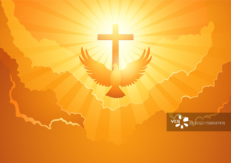 五旬节鸽子圣经轮廓图片素材