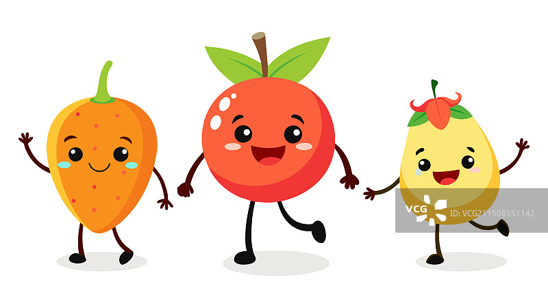 复古水果卡通吉祥物图片素材