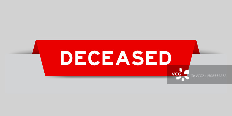 带有Deceased字样的红色标签图片素材