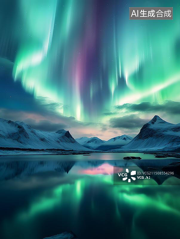 【AI数字艺术】梦幻北极光图片素材