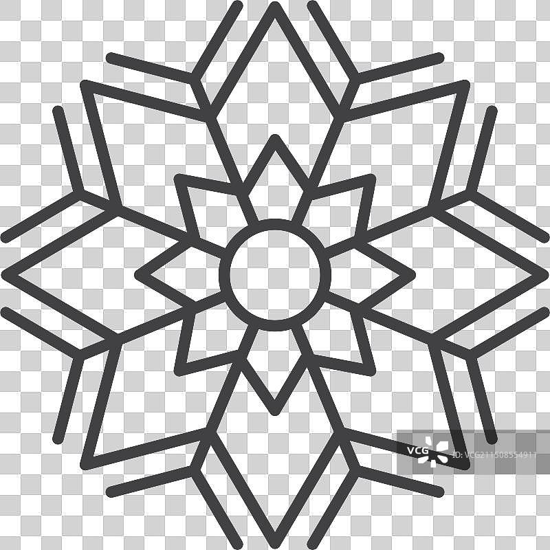 冬季雪花剪影图标图片素材