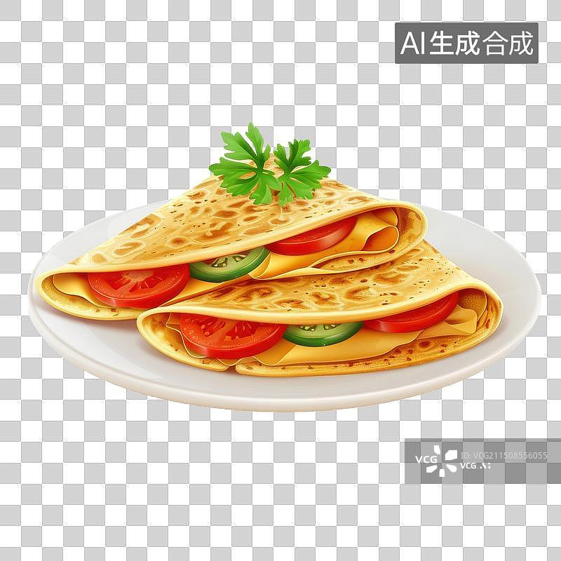 【AI数字艺术】3D渲染美味的葱油饼图片素材