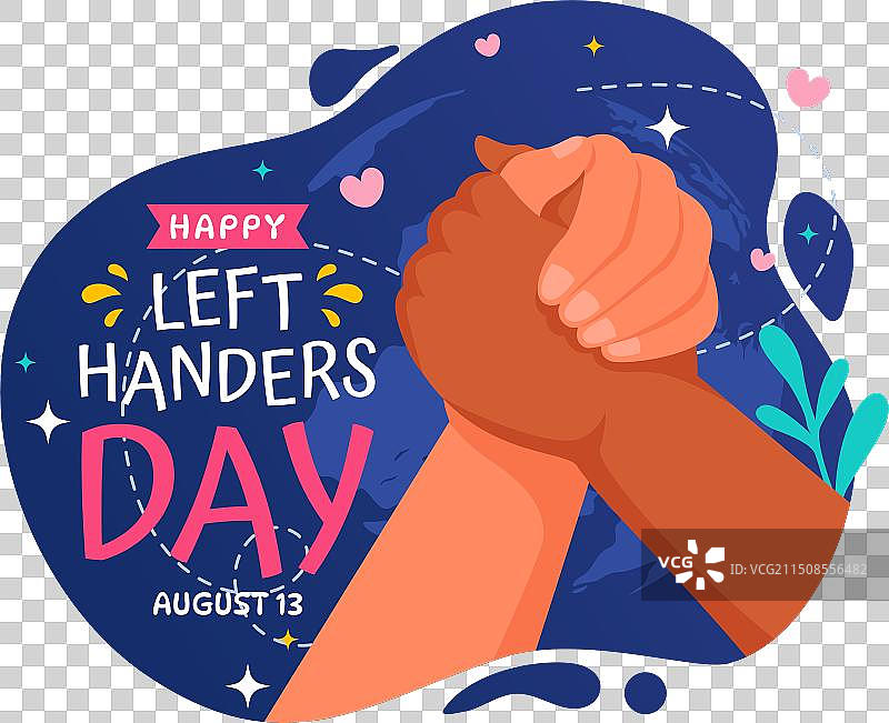 举手庆祝国际左撇子日图片素材