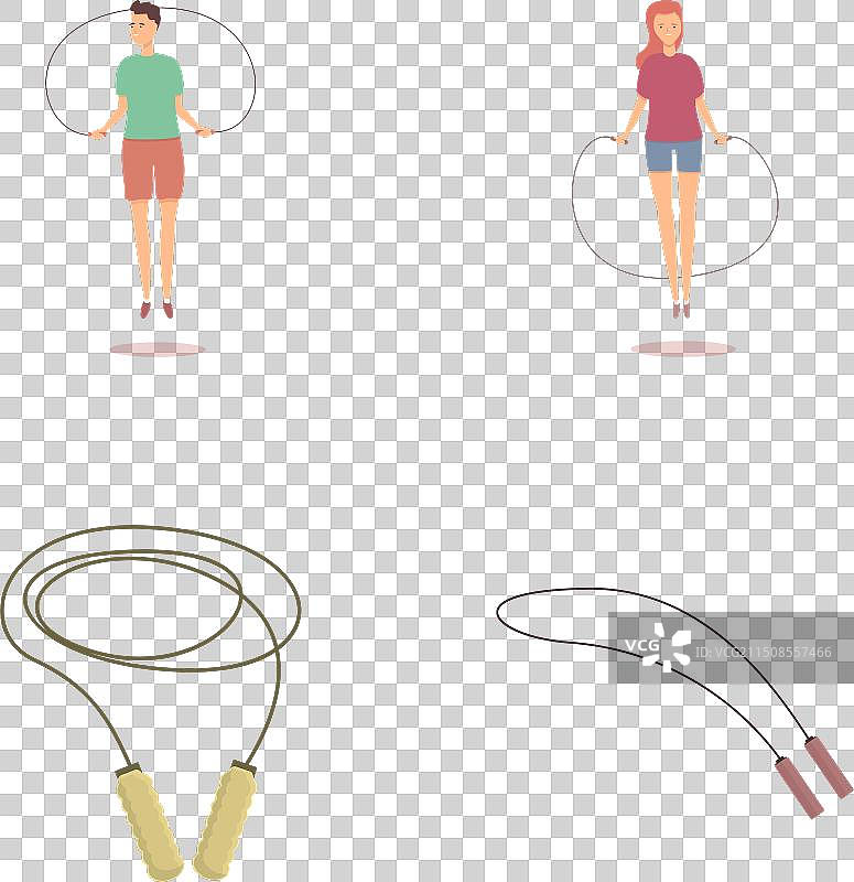 卡通跳绳图标集图片素材