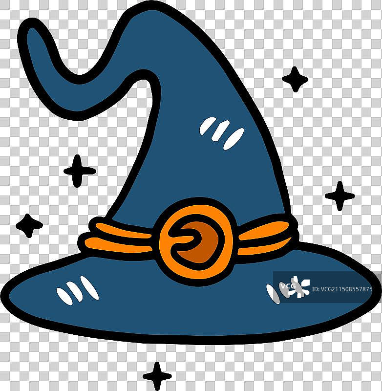 带帽子的巫师黑白图图片素材