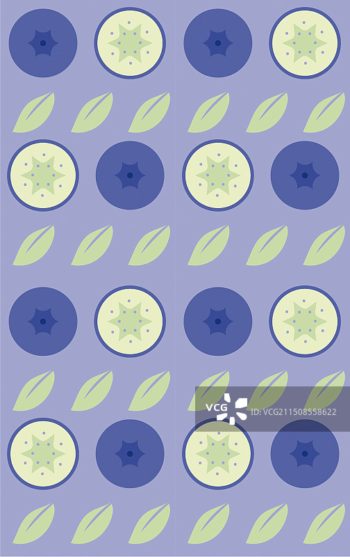 蓝莓卡通连续图案图片素材