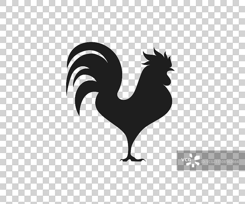 黑色公鸡轮廓图标图片素材