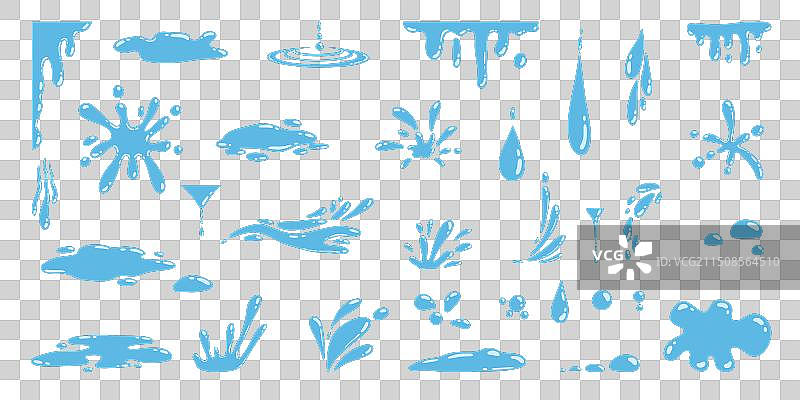 卡通蓝色水滴飞溅图片素材