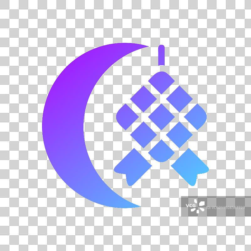 开斋节蓝色紫色立体糯米饭元素图片素材