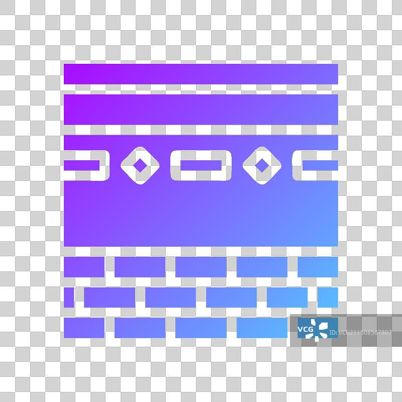 蓝色紫色斋月期间的麦加天房元素图片素材