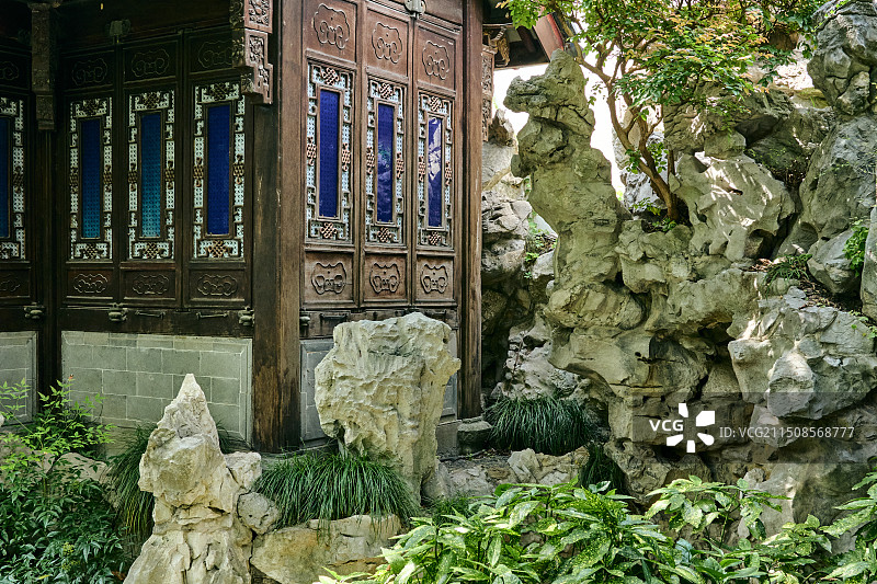 中国浙江杭州胡雪岩故居-芝园图片素材